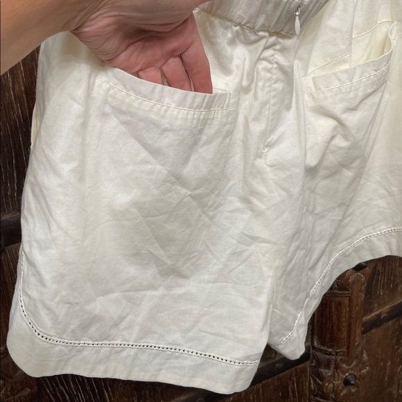Sea NY Thora Thread Pull Romper In Cream Cotton Size 6 - Picture 10 of 13